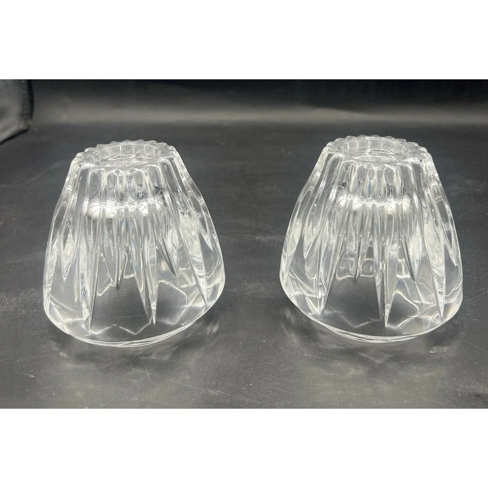 VTG Princess House Royal Highlights Lead Crystal Votive Candle Holders Set of 2